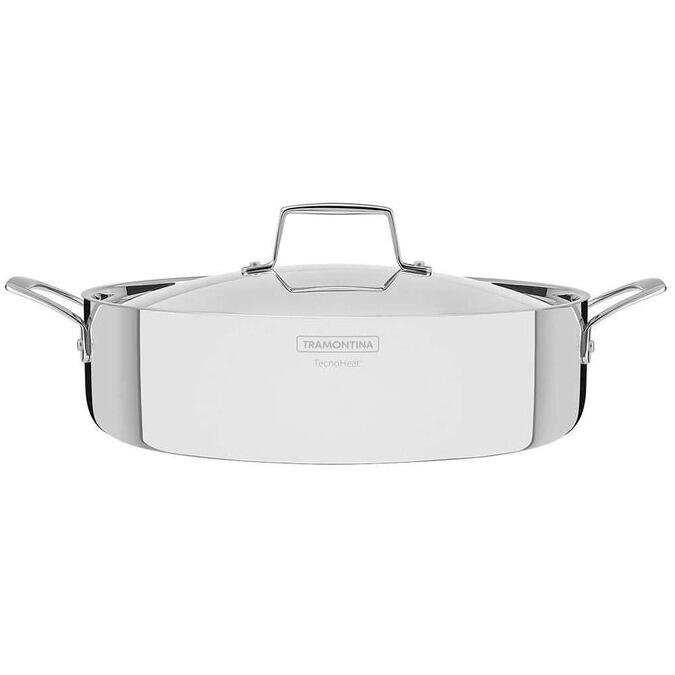 Tramontina 3-Ply Stainless Steel Saute Pan with Lid 30cm 5.6 Litre
