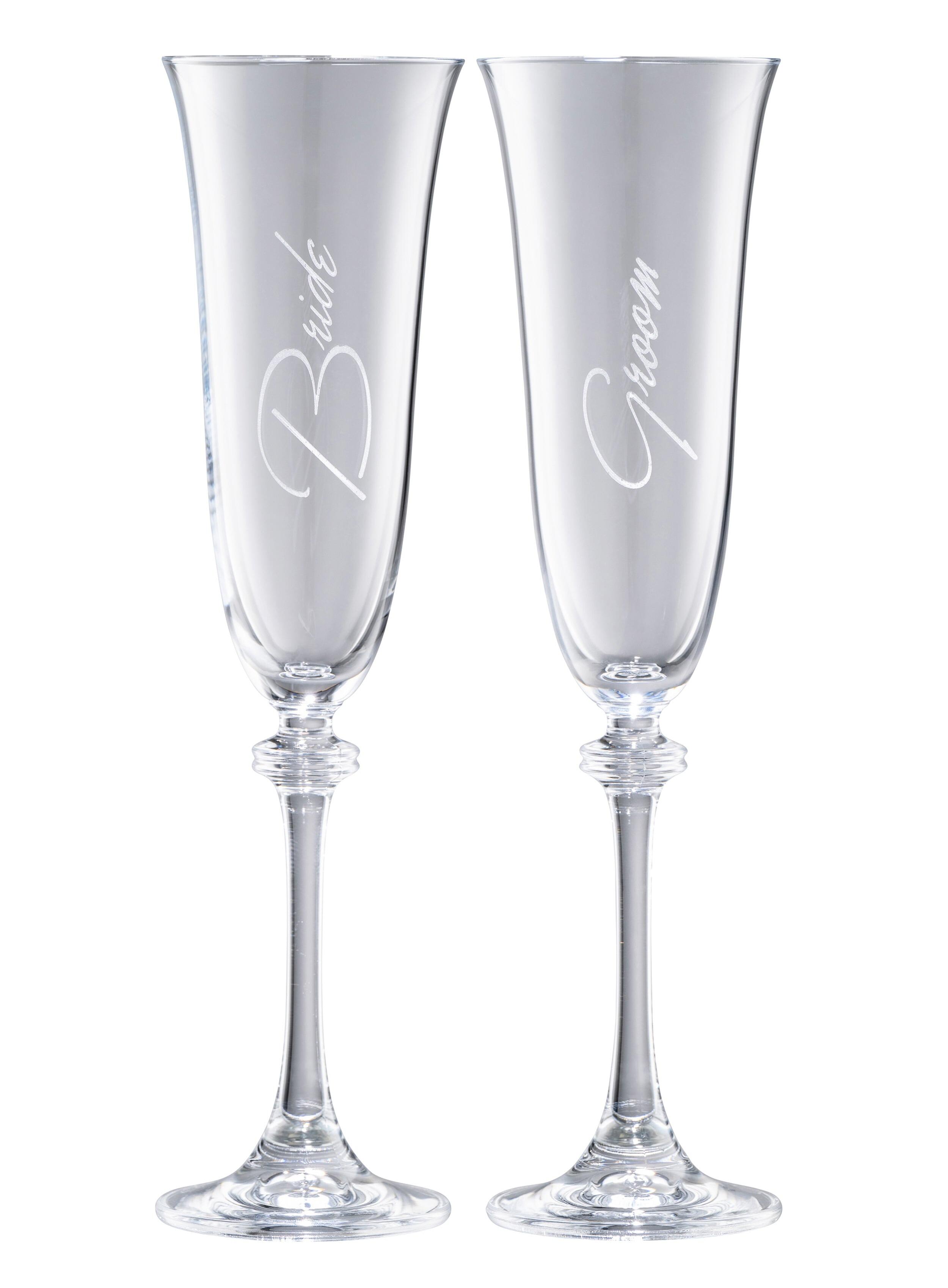 Galway Crystal Liberty Flute Pair Bride & Groom