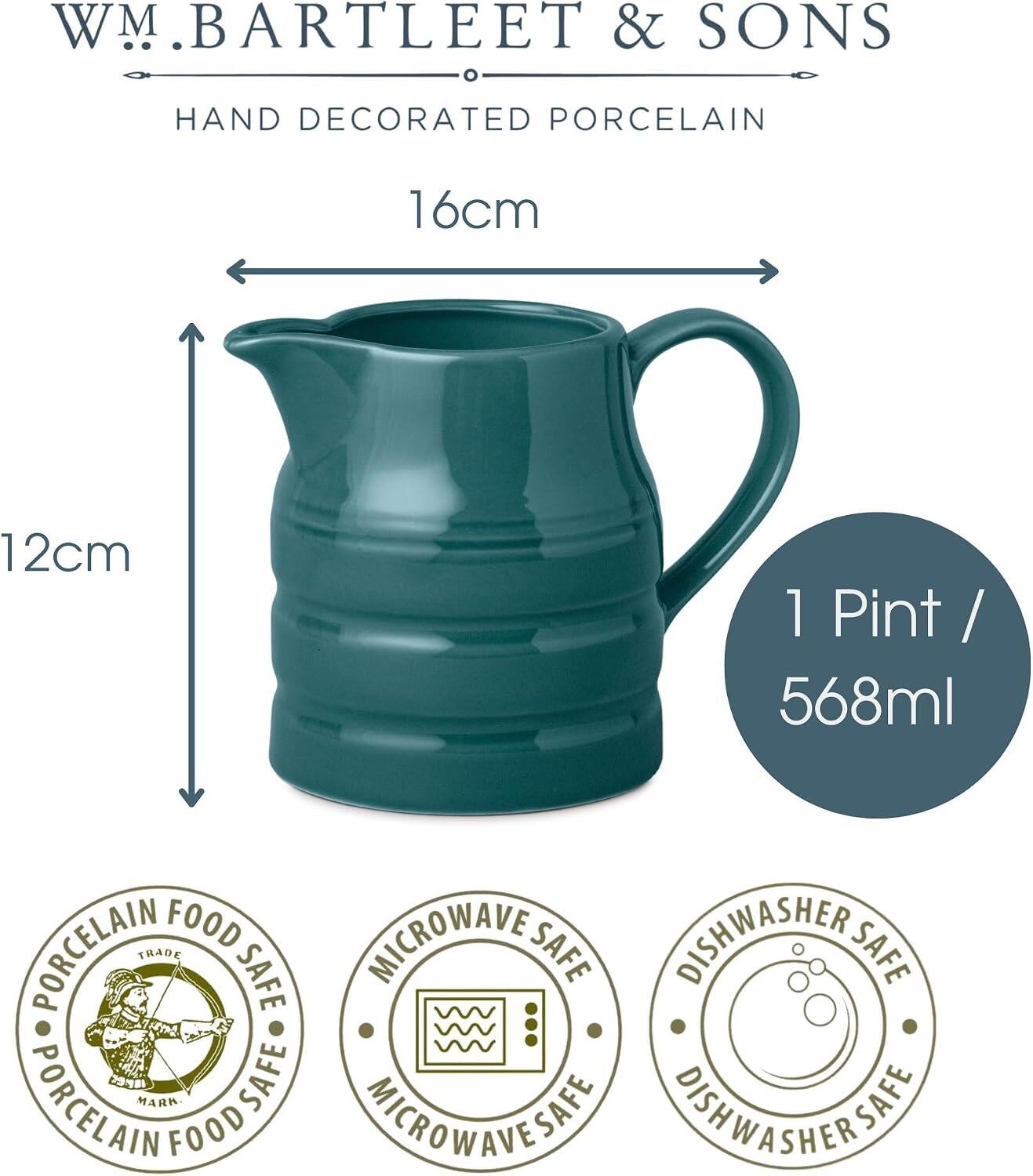 W M Bartleet & Sons Churn Jug 1 Pint Teal
