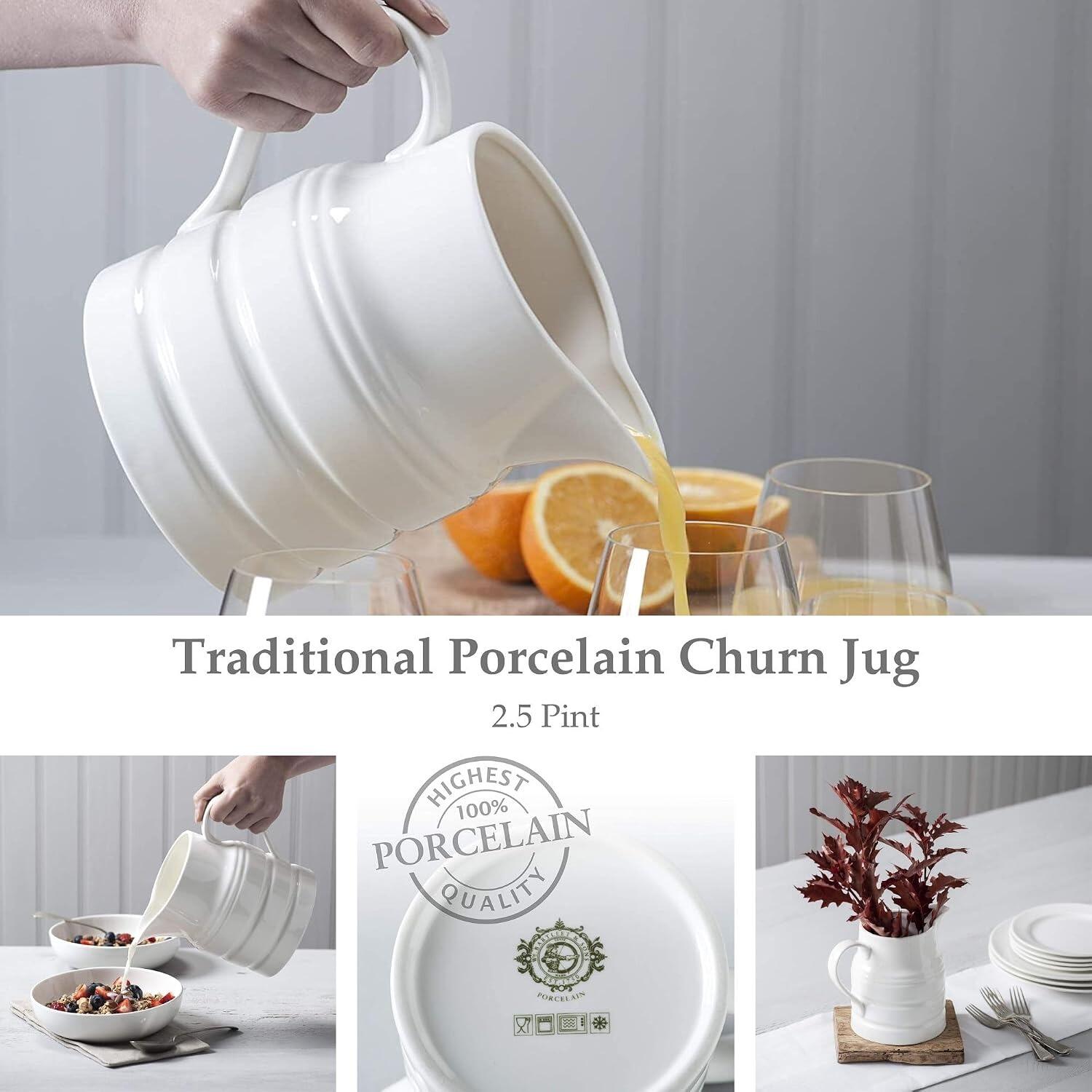 W M Bartleet & Sons Churn Jug 2.5 Pint White