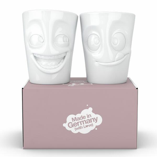 FiftyEight Products 2 Mug set without Handle in White 350 ml - Joking & Tasty