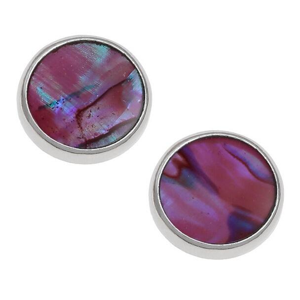 Tide Jewellery Pink Paua Shell Round Stud Earrings