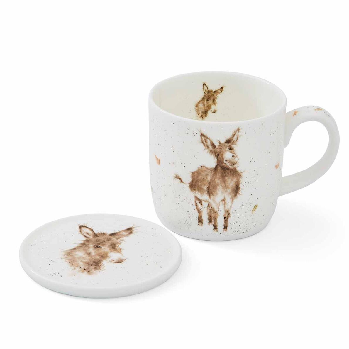Wrendale Mug & Coaster Set Gentle Jack Donkey