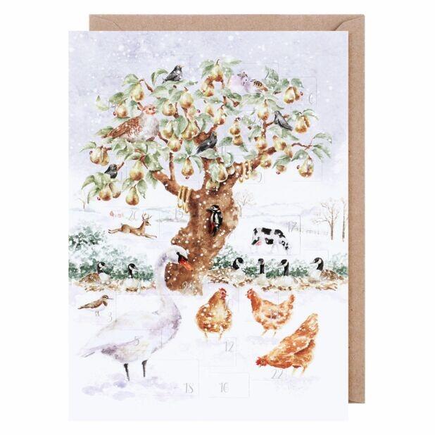Wrendale Designs - Advent Calendar Card - ‘Twelve Days of Christmas’ Country Animals