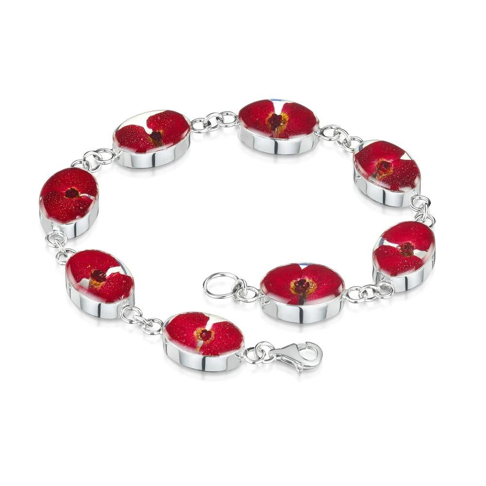 Shrieking Violet Silver Bracelet - Poppy - Oval links