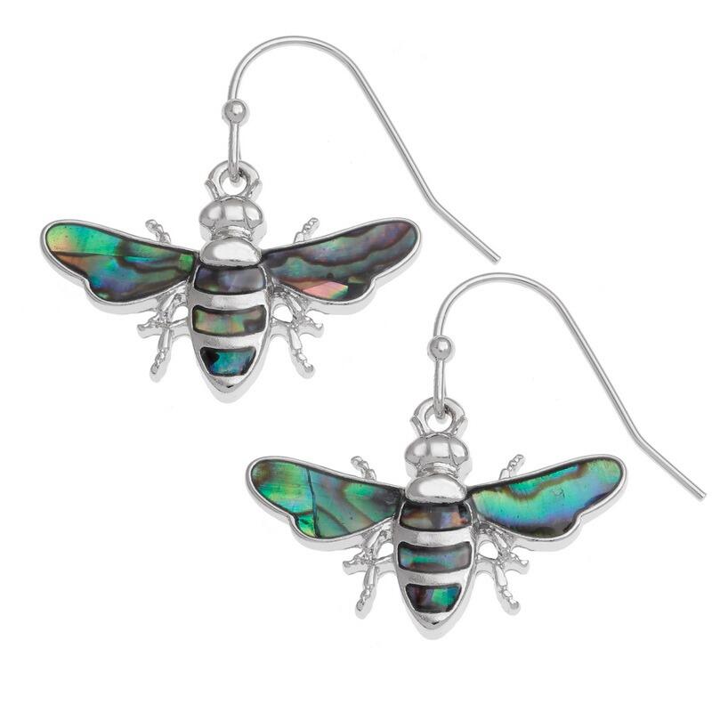 Tide Jewellery Paua Shell Bee Hook Earrings