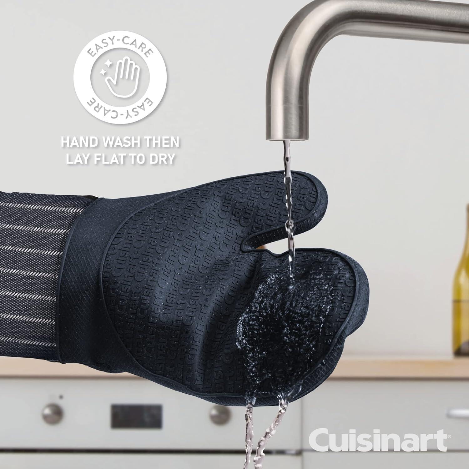 Cuisinart Silicone Single Oven Mitt - Denim Pin Stripe