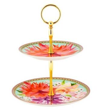 Maxwell & Williams Teas & C's Dahlia Daze 2 Tier Cake Stand Sky