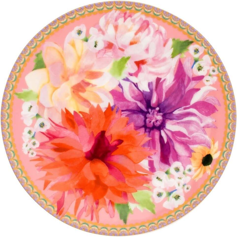 Maxwell & Williams Teas & C's Dahlia Daze Coupe Plate 19.5cm Pink