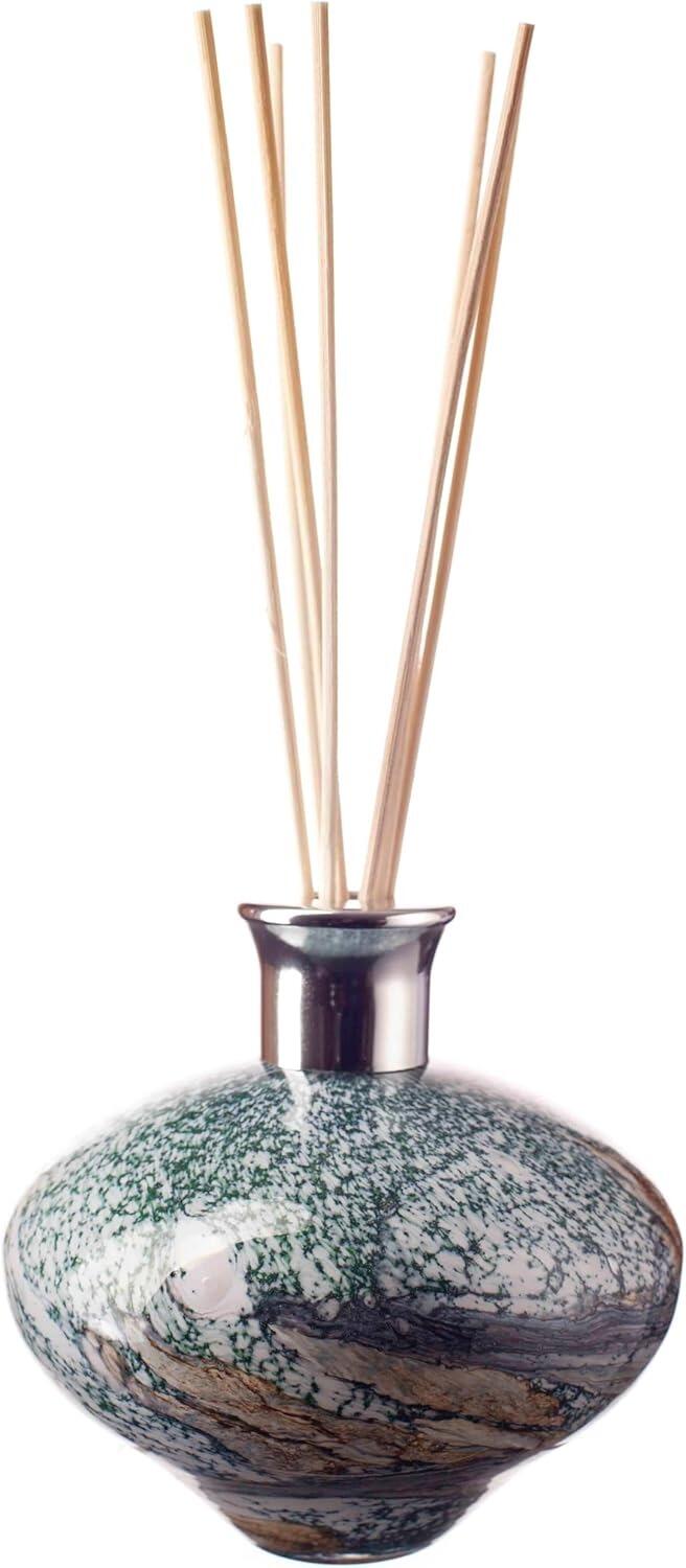 Amelia Reed Diffuser Glass Oval in Peacock Luster with Reeds