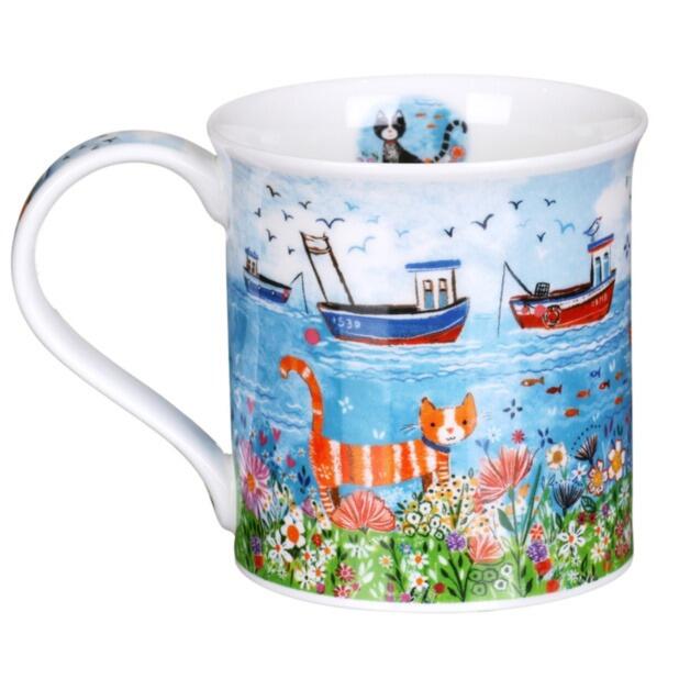 Dunoon Bute Shape - By The Sea Cat Mug - Boxed