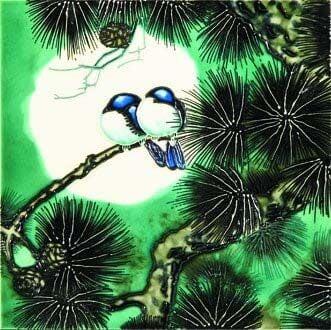 Benaya Ceramic Art Tile 20cm x 20cm - Lovebirds