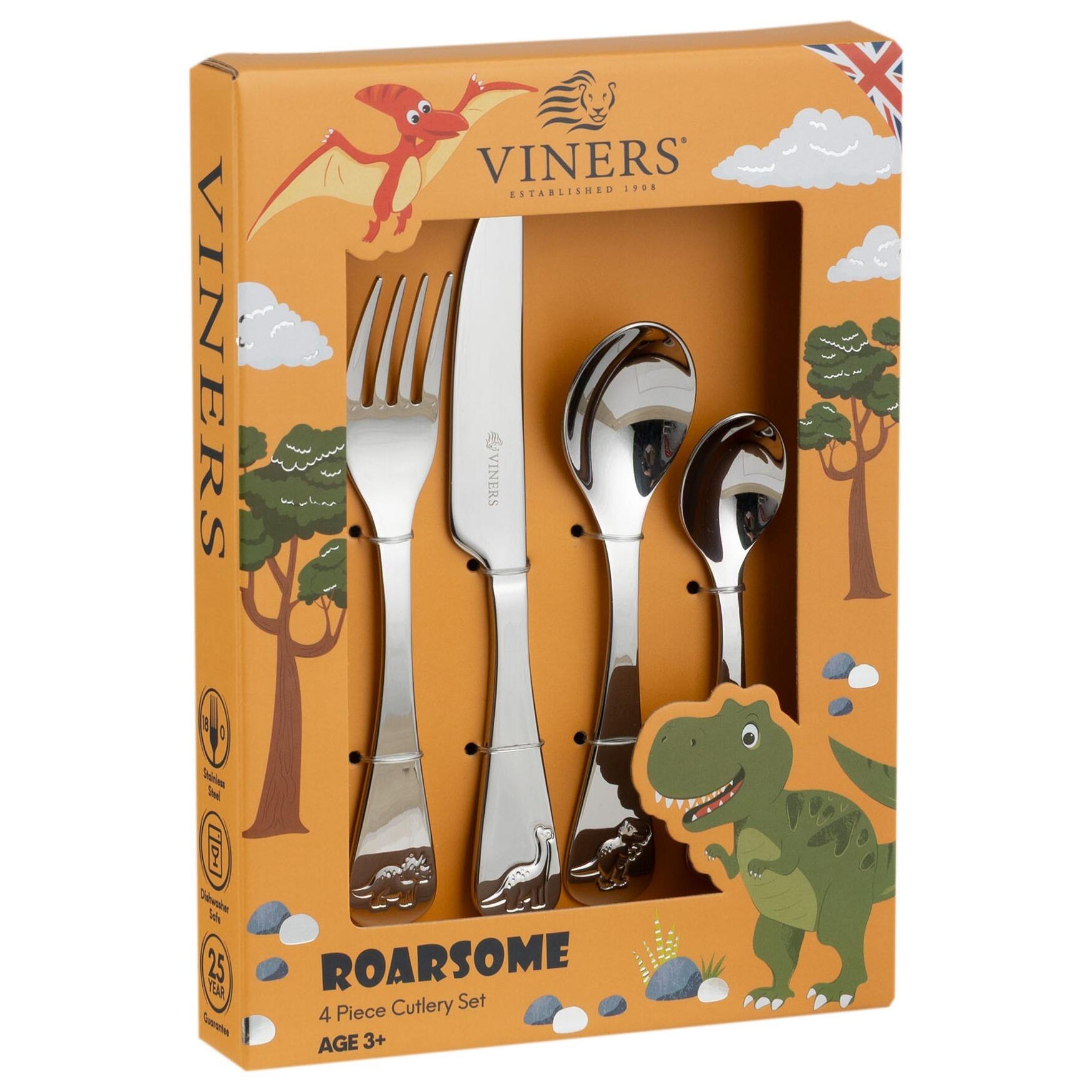 Viners Roarsome 4 Piece Kids Cutlery Set