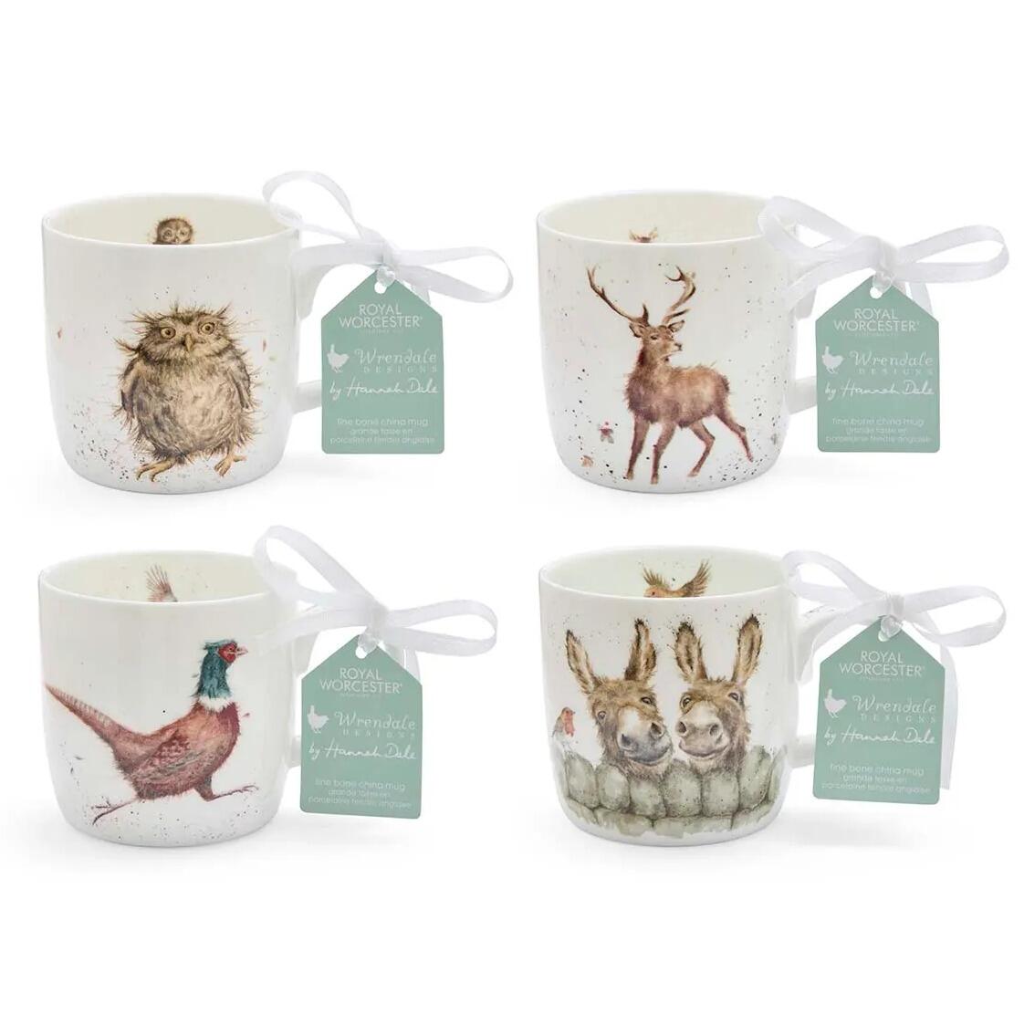Royal Worcester Wrendale - Woodland Gift Set of 4 Mugs 0.31L