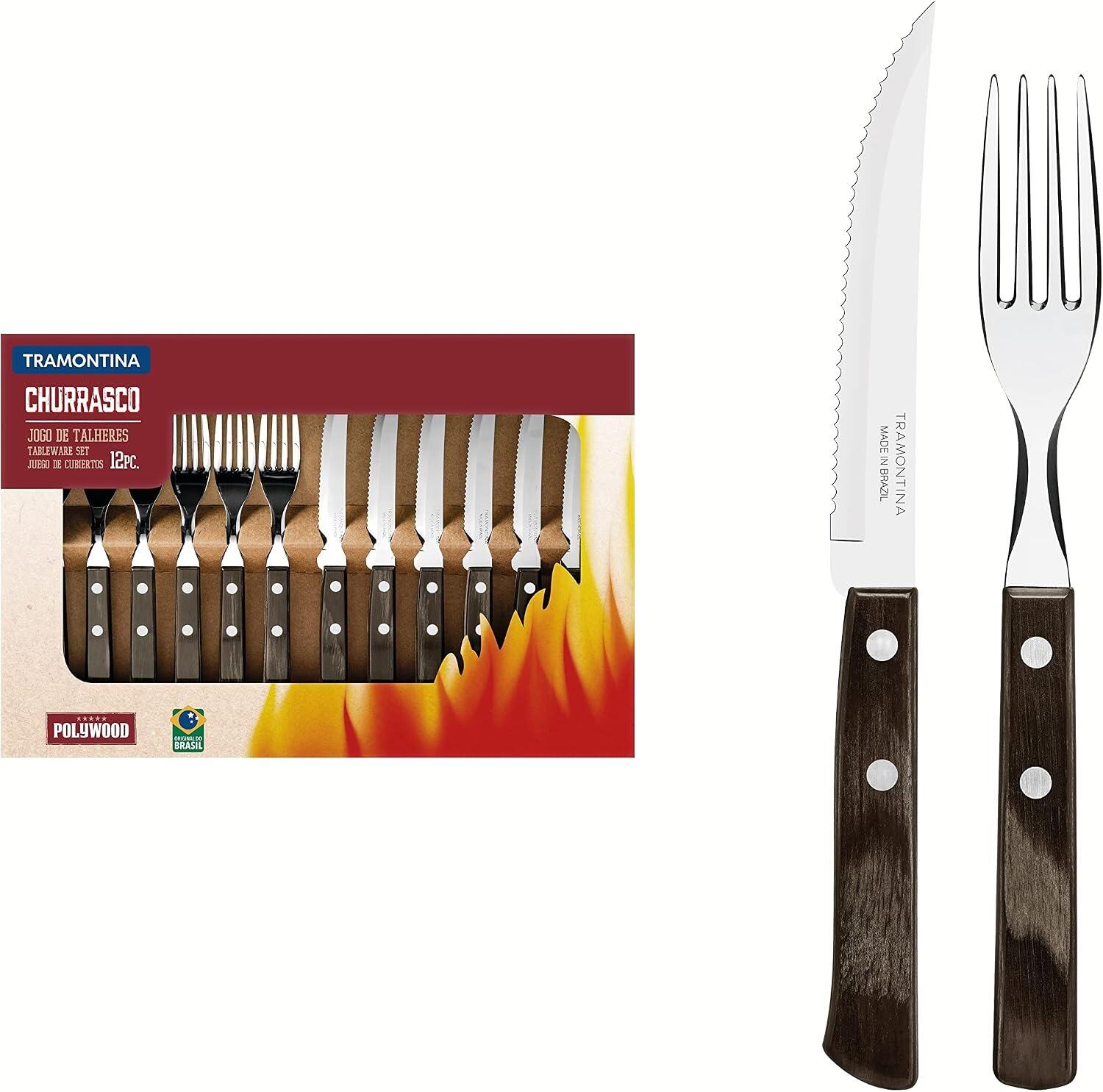 Tramontina Churrasco 12 Piece Cutlery Set - Brown
