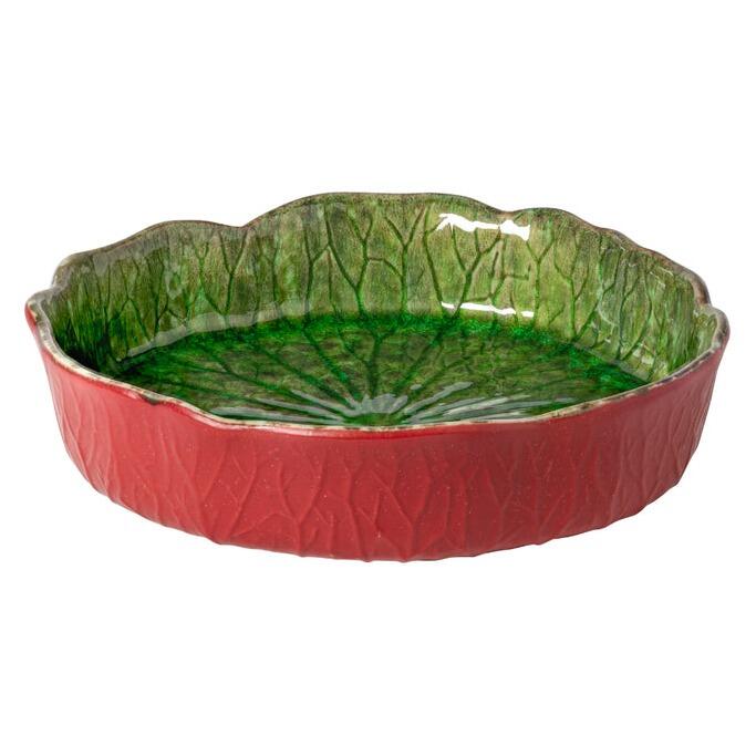 Costa Nova Riviera Tomato Green Water Lily Soup or Pasta Bowl 22cm