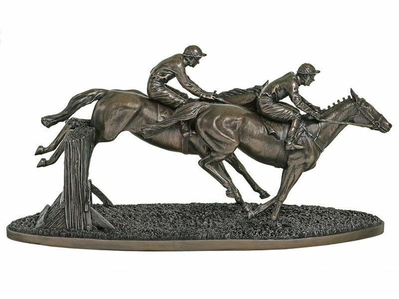 Genesis Fine Arts - Over The Last Racehorses Large Bronze