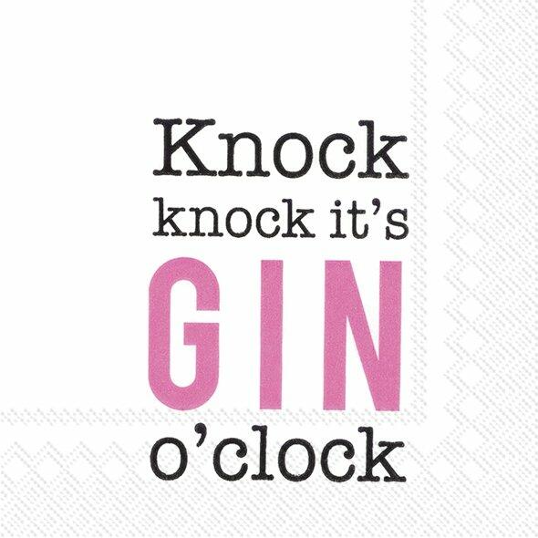 IHR - Napkins - Cocktail - Knock Knock its Gin O'Clock