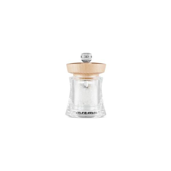 Cole & Mason - Holborn 95mm Acrylic & Natural Beech Salt Mill