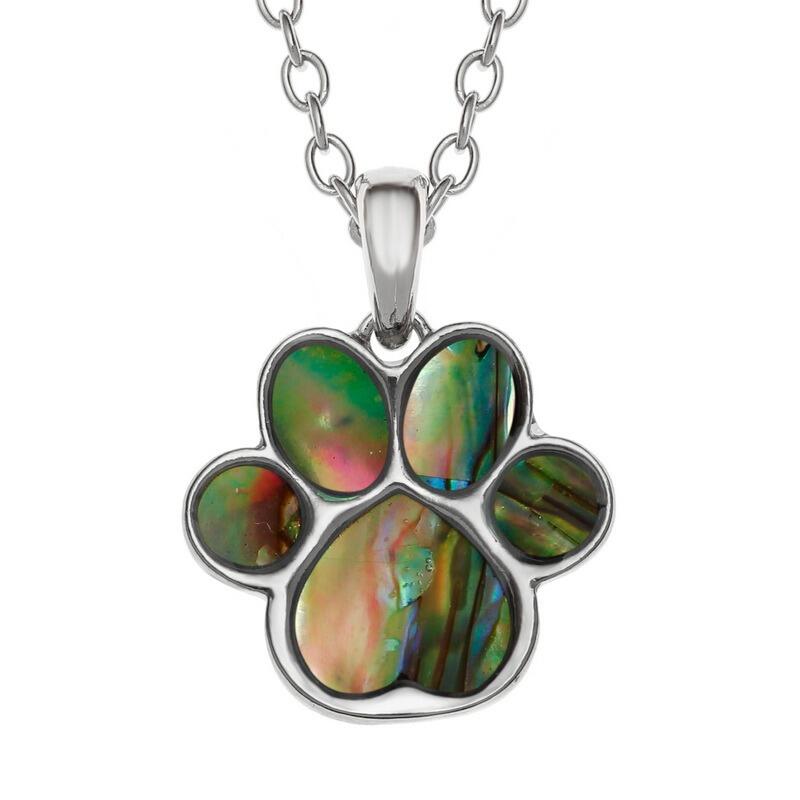Tide Jewellery Paua Pet Paw Print Necklace