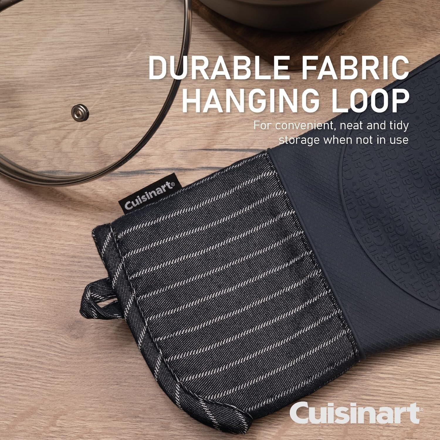 Cuisinart Silicone Single Oven Mitt - Denim Pin Stripe