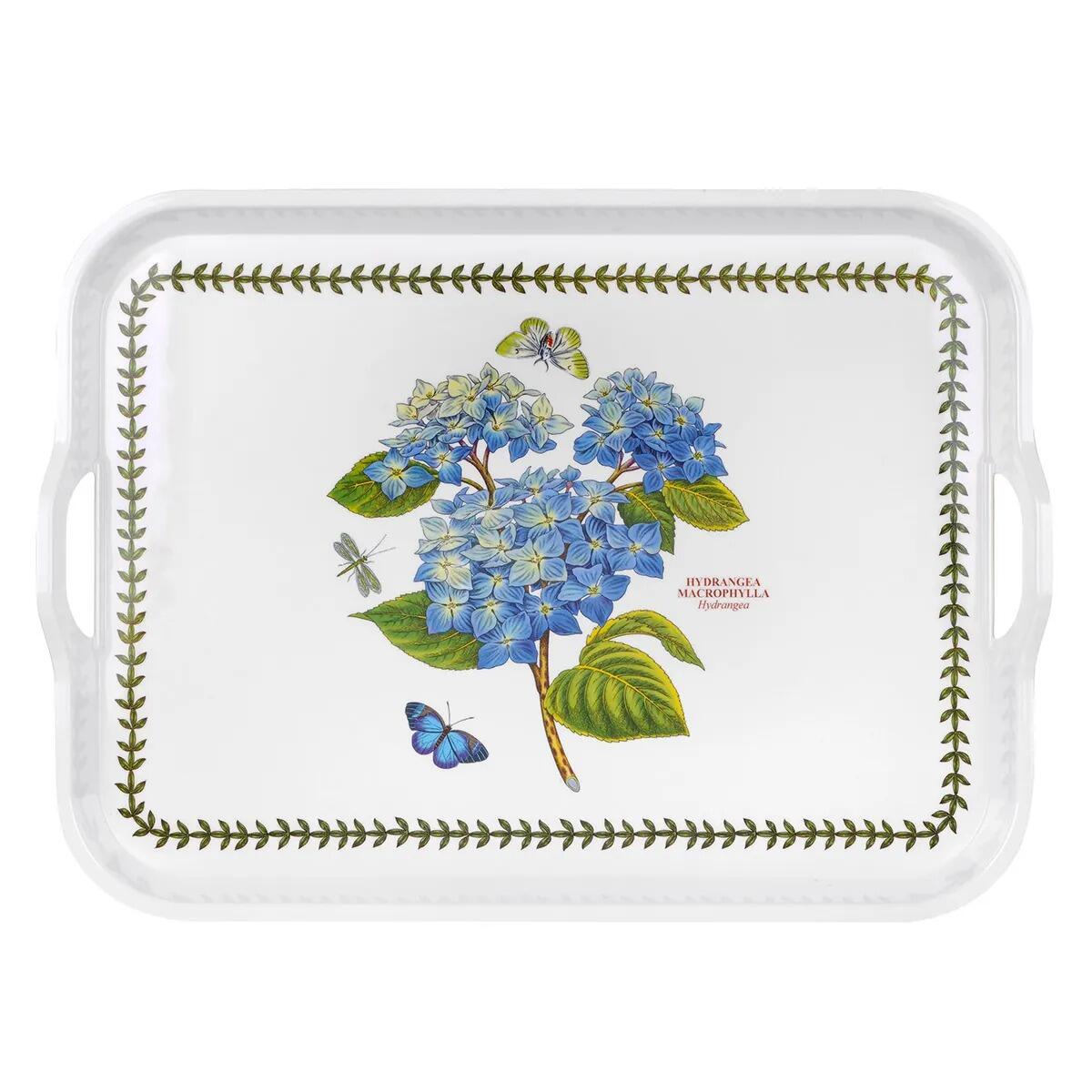 Portmeirion Botanic Garden Melamine Handled Serving Tray - Hydrangea 38cm