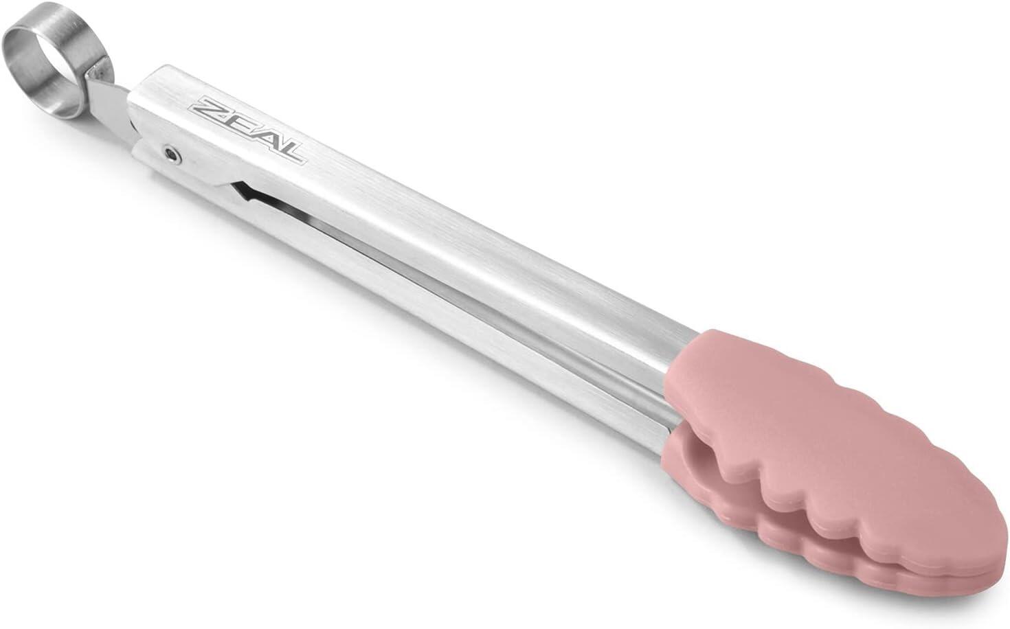 Zeal Silicone Mini Tongs 20cm Rose Pink