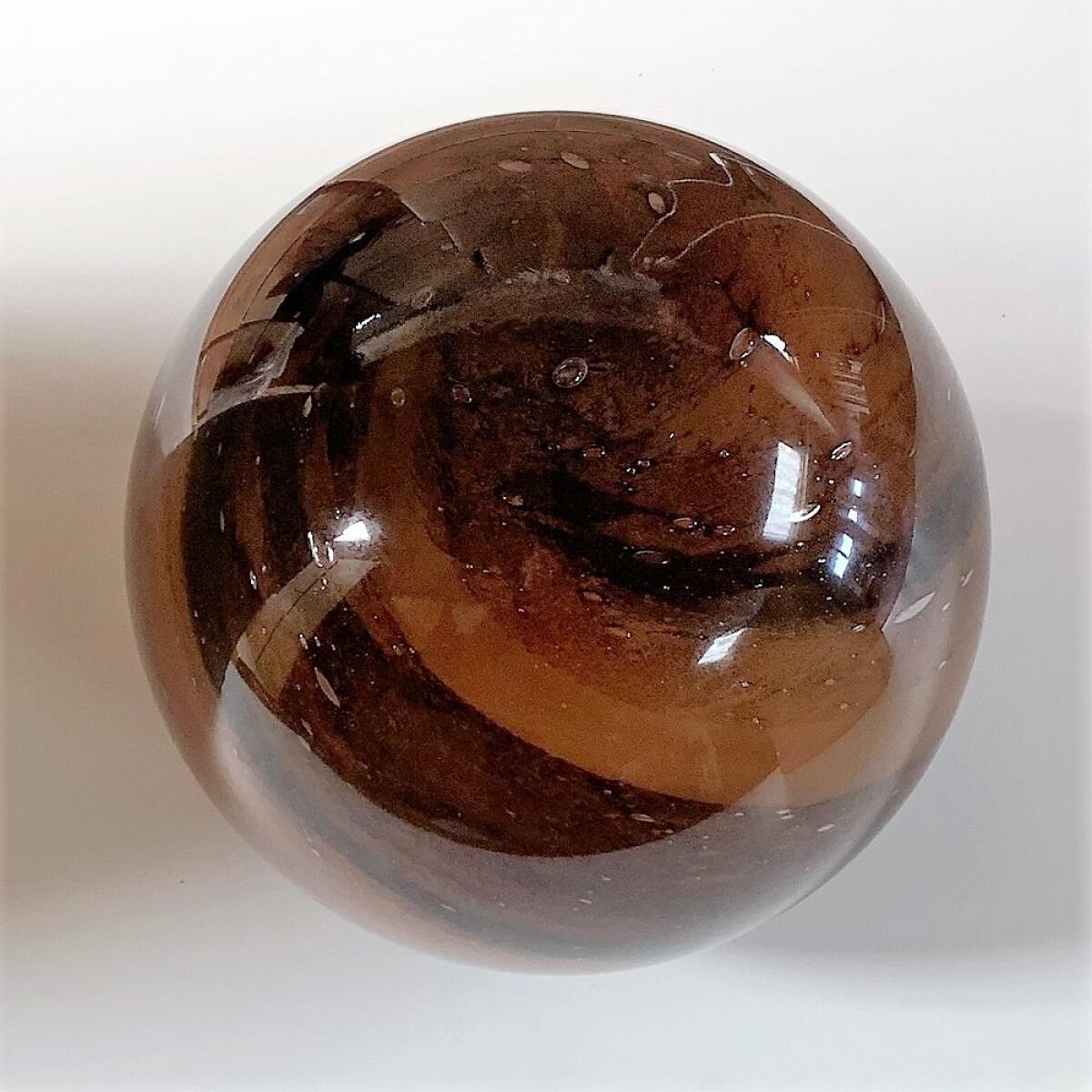 Glass Globe Black & Orange Planet Table Lamp 28cm