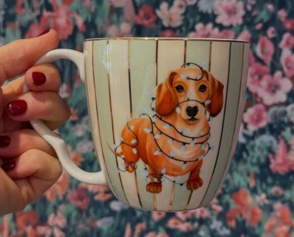 Yvonne Ellen Mug Sausage Doggie Christmas Large