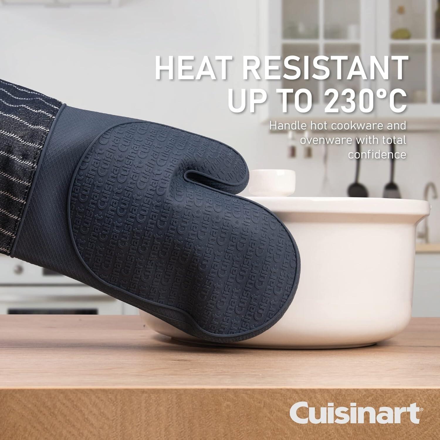 Cuisinart Silicone Single Oven Mitt - Denim Pin Stripe