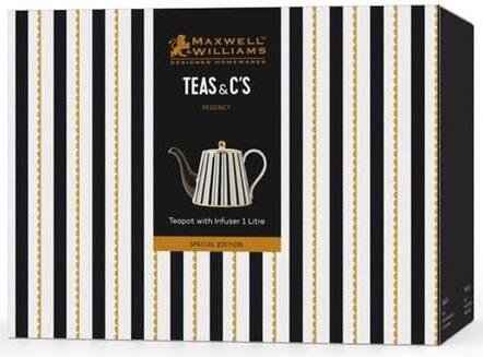 Maxwell & Williams Teas & C's Regency Teapot with Infuser 1L Black