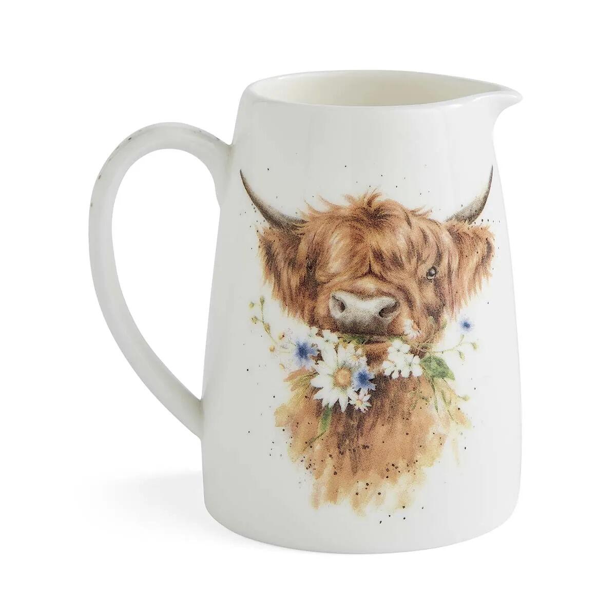 Wrendale - Posy Jug Daisy Highland Coo Cow