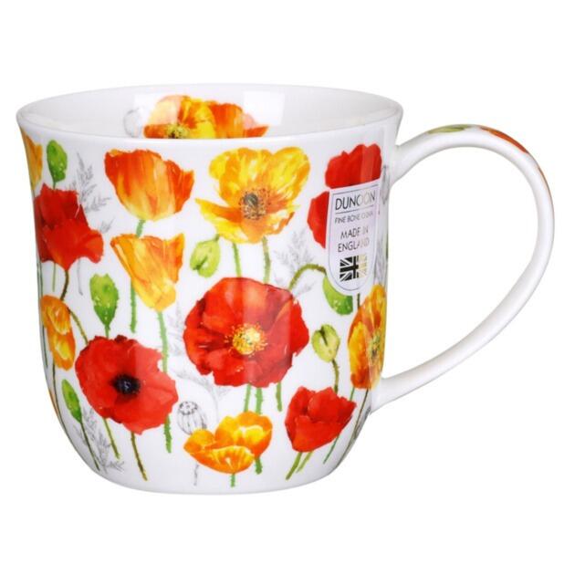 Dunoon Cumbrae Shape Mug - Meadow Poppies - Yellow - Boxed