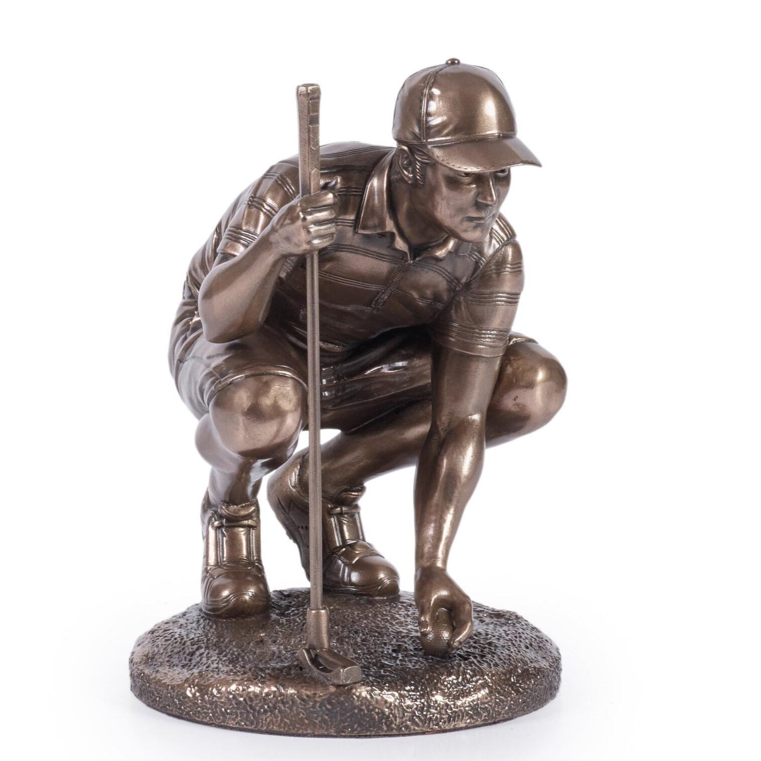 Genesis Fine Arts - Lining Up The Put - Golfing Bronze