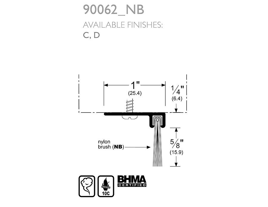 Pemko 90062_NB | Nylon Brush Weatherstrip