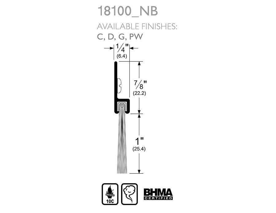 Pemko 18100_NB | Nylon Brush Weatherstrip - Cut Sheet