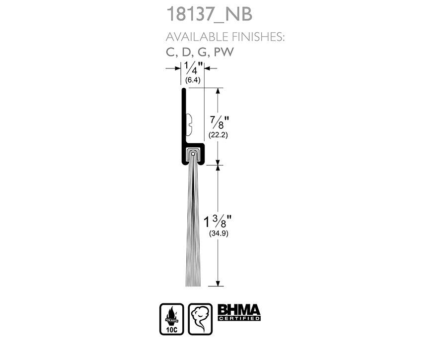 Pemko 18137_NB | Nylon Brush Weatherstrip - Cut Sheet