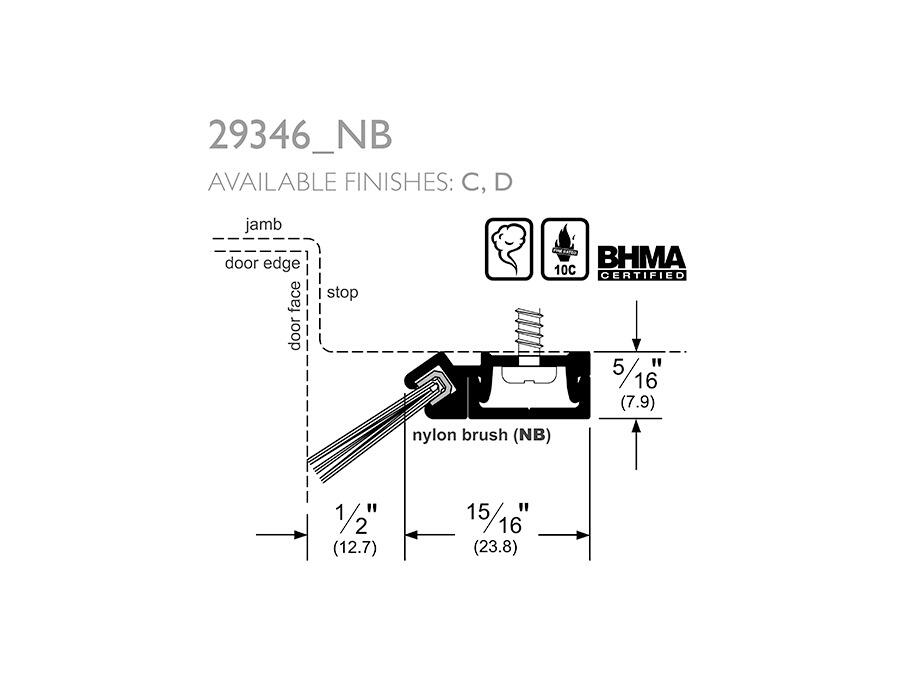 Pemko 29346_NB | Nylon Brush Weatherstrip