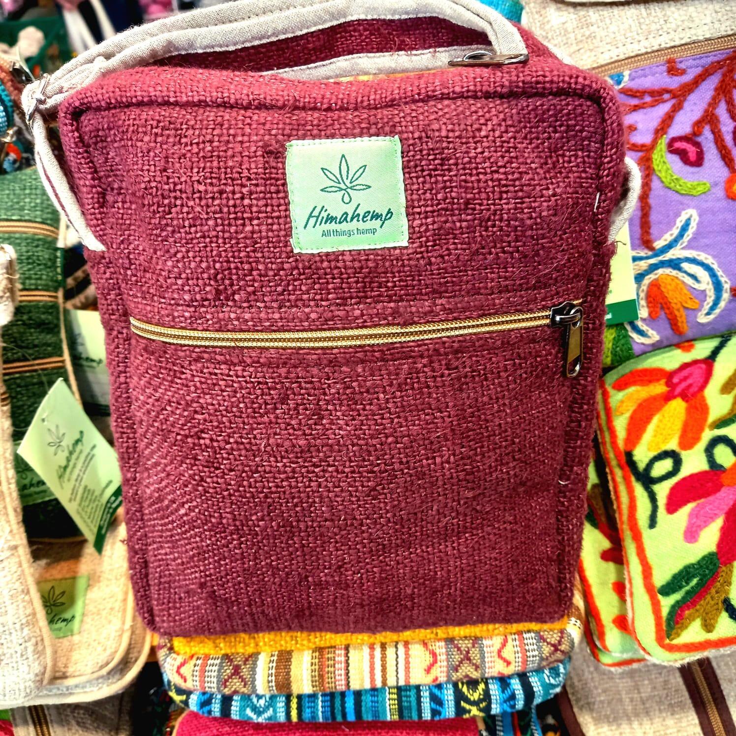 Multi Pocket Crossbody Bag in Burgundy, rear