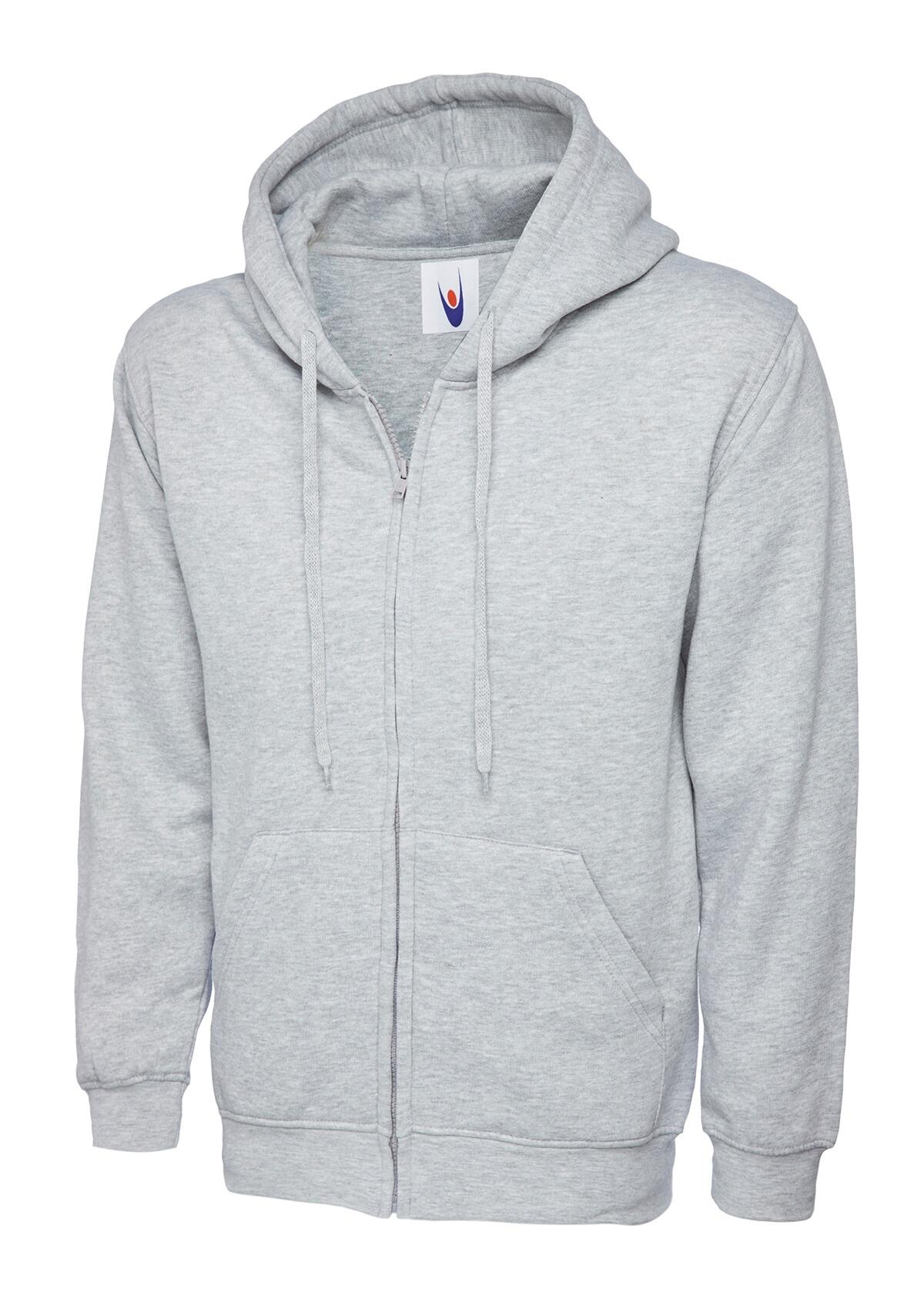 Uneek Classic Full Zip Hoody - Heather Grey