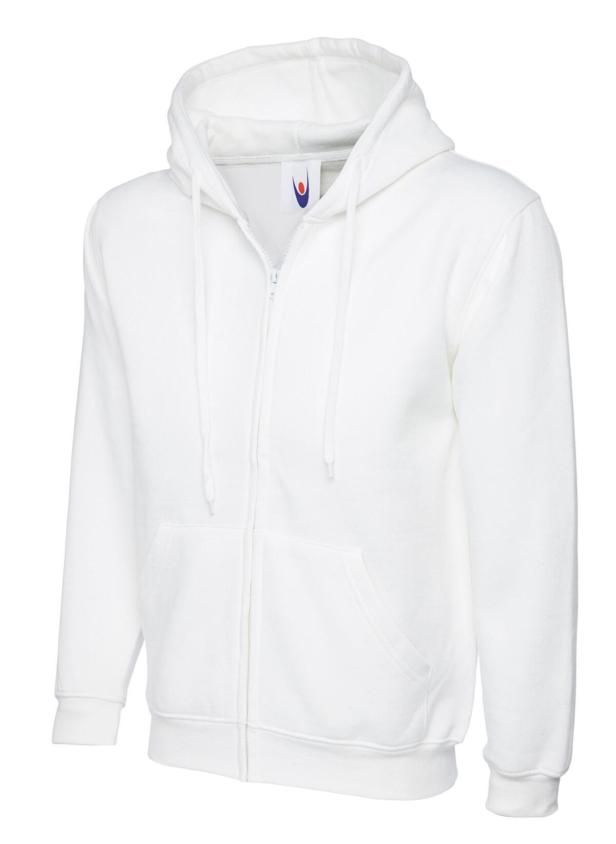 Uneek Classic Full Zip Hoody - White