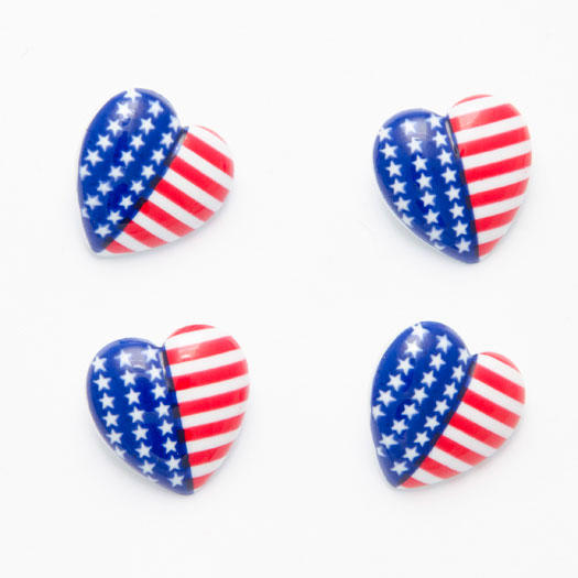 Stars N Stripes Heart Buttons 50 Piece Pack K12