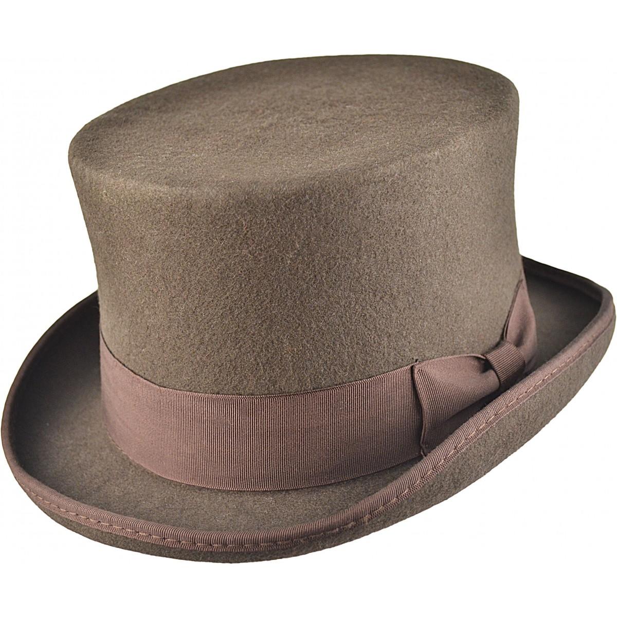 Brown-wool-top-hat