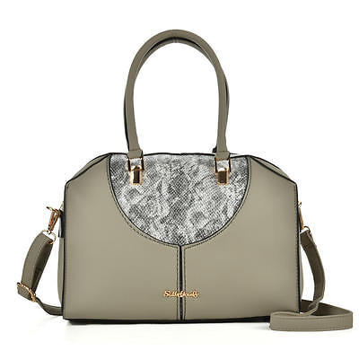 Grey Snakeskin Handbag By Sally Young Tote Shoulder Bag