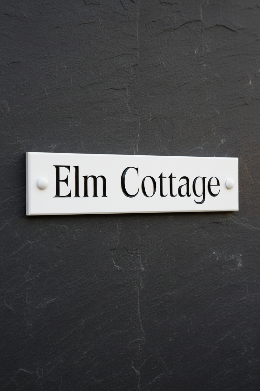 white corian house sign-yoursigns