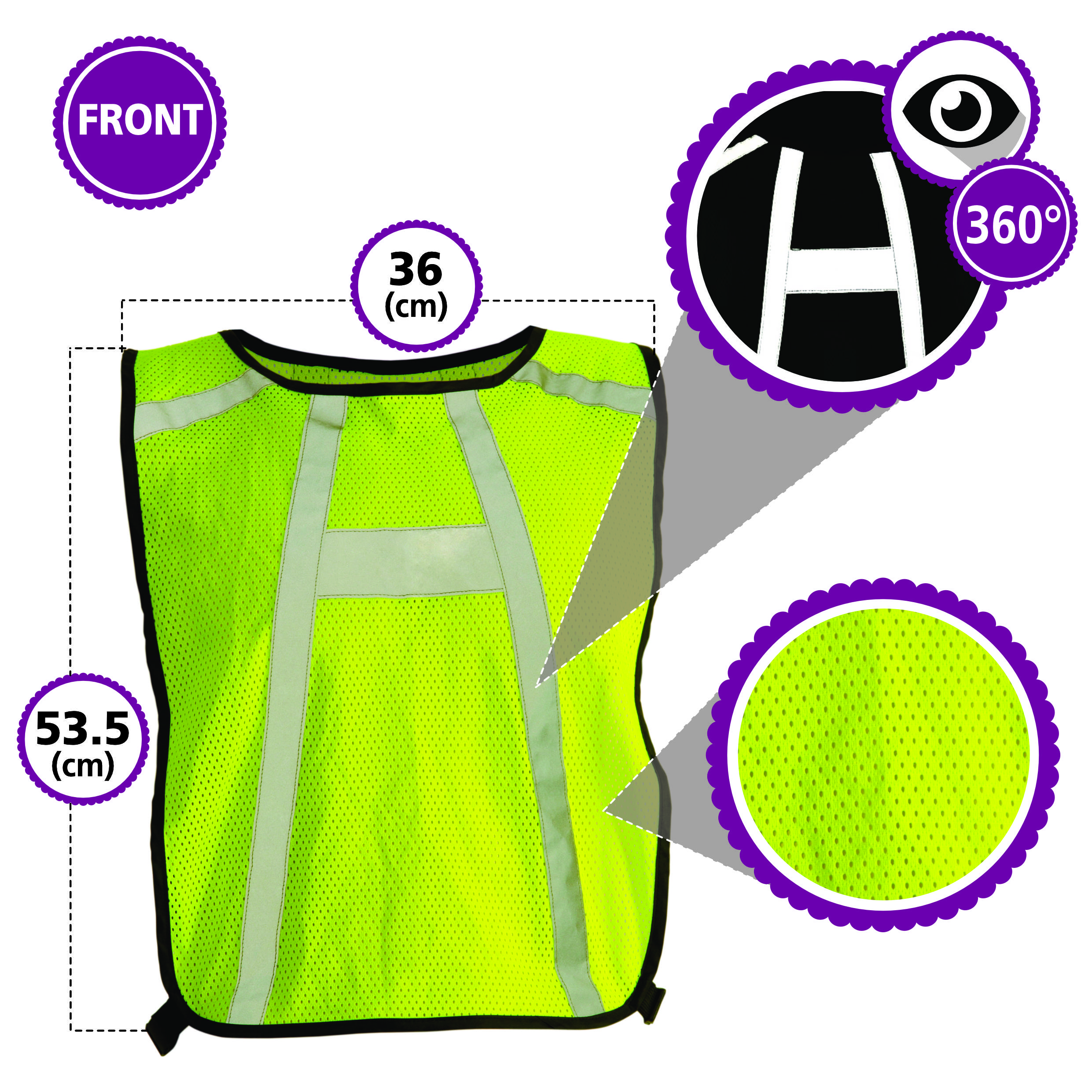 Btr High Visibility Reflective Vest Sash Bib Gilet For Outdoor