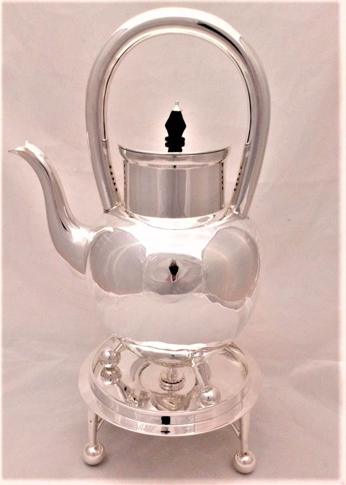 Arts And Crafts Silver Plated Tea Kettle And Stand Christopher