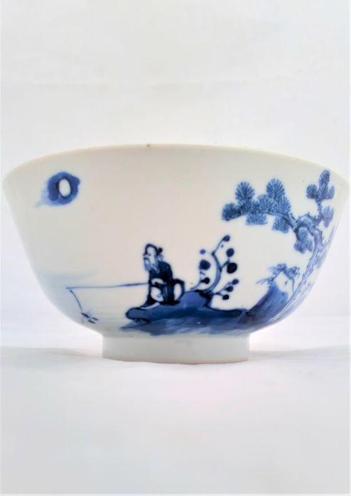 Chinese ancient antique hand make Blue and white porcelain Character bowl 