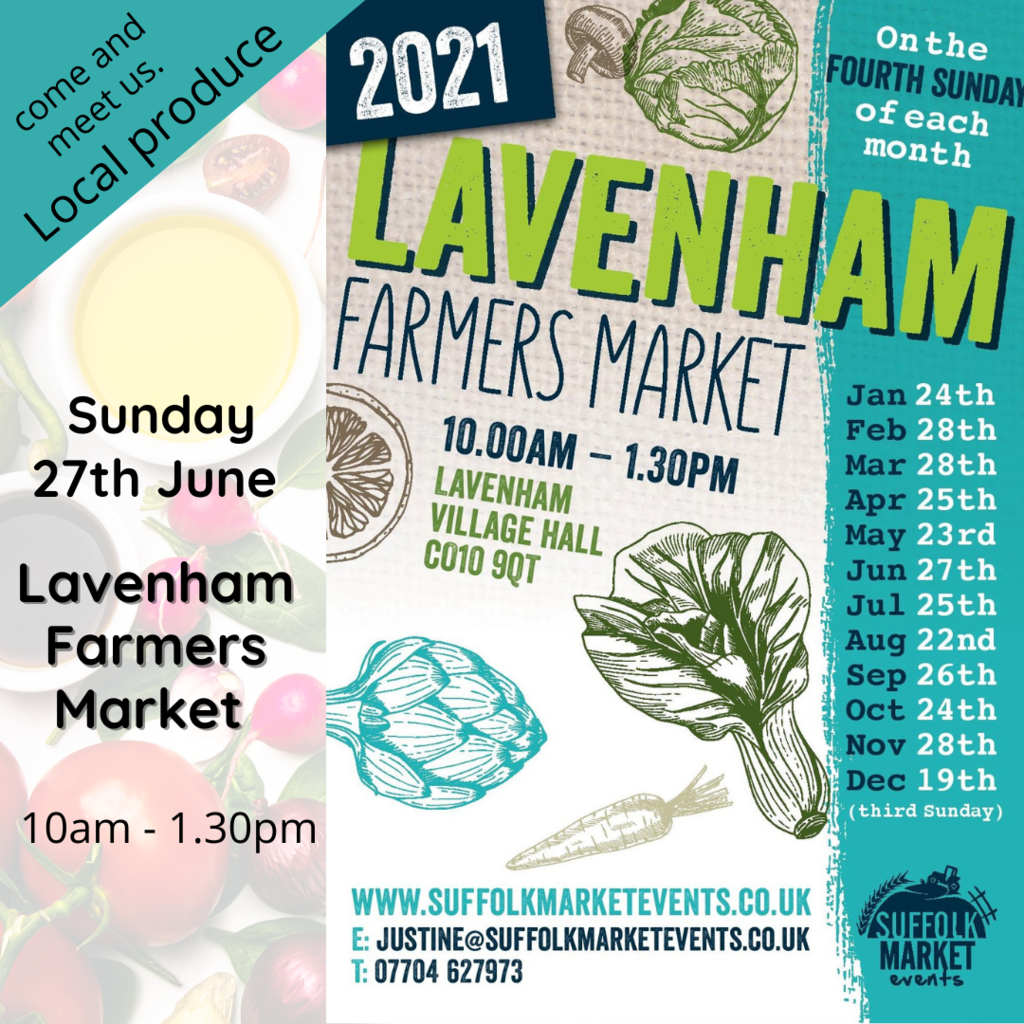 Lavenham Farmers Market - Sunday 27th June - 10am - 1.30pm