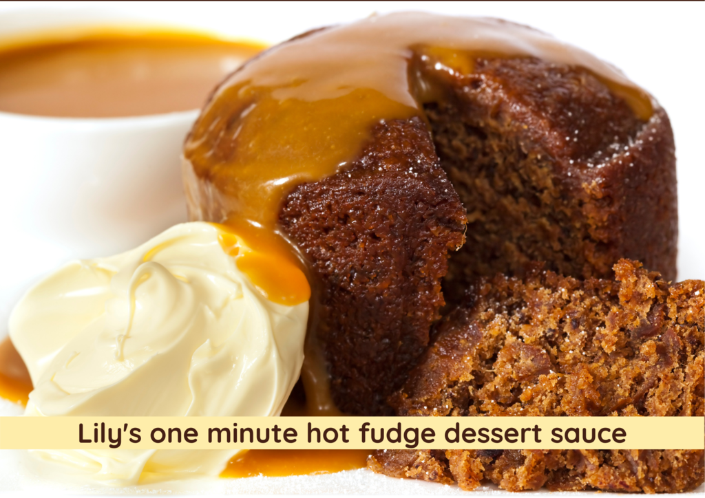 Recipe - Lily's one minute hot fudge dessert sauce and hot or cold fudge drink